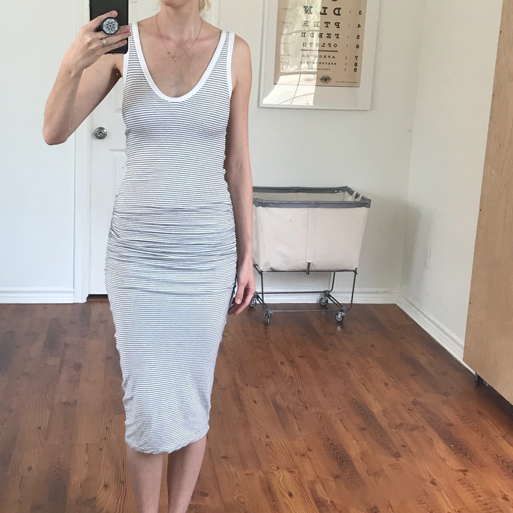 Striped James Perse Jersey mid length dress Size 1